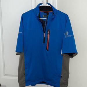 Mizuno Pro Impermalite Technology Wind waterproof SS Blue Gray golf shirt L